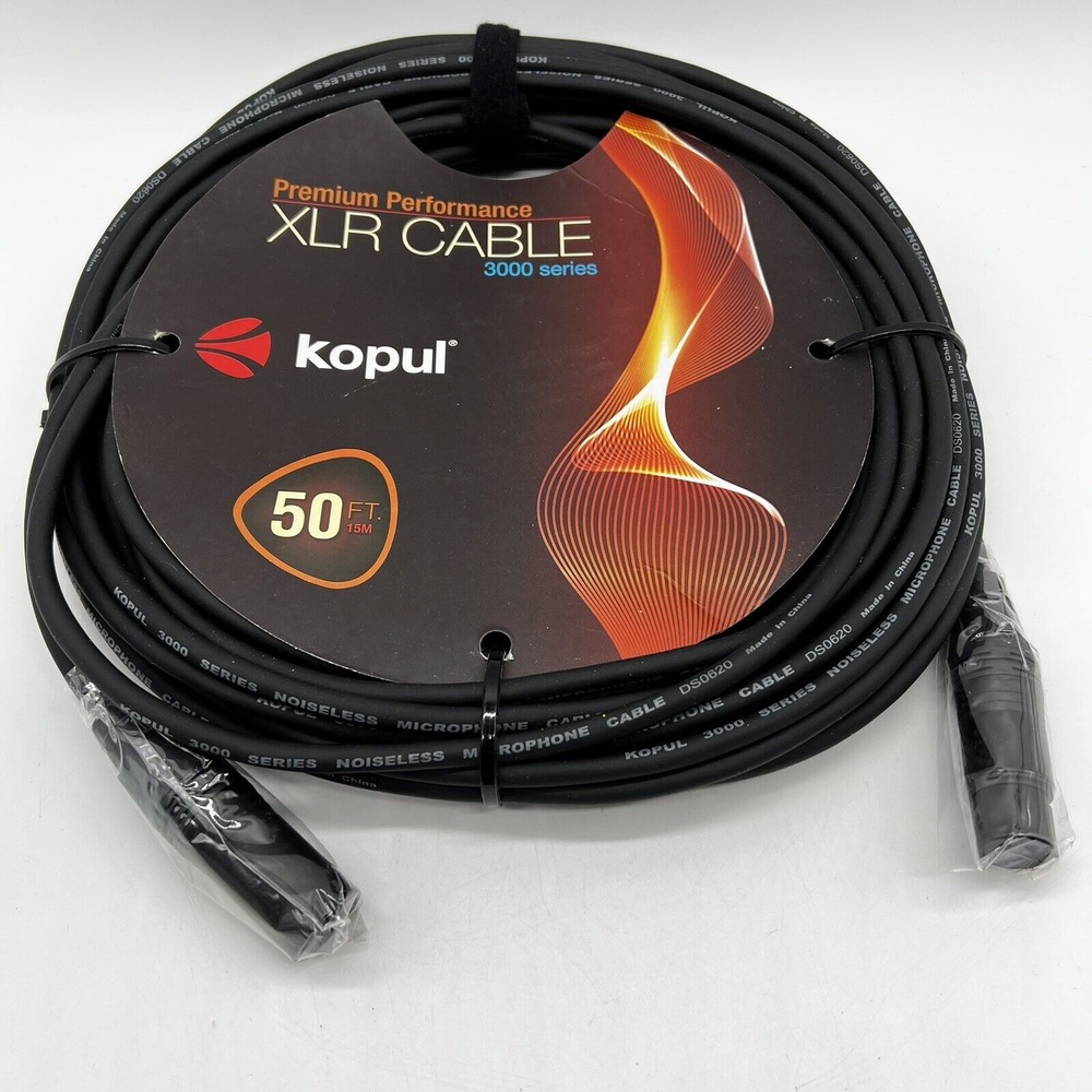 Premium Performance XLR Microphone Cable 3 pin  50 ft. Black 3000 series‎